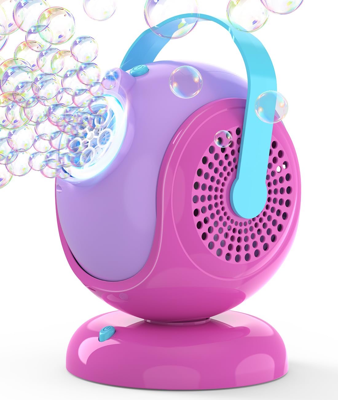 Joyfuture Bubble Machine - 360° Rotation, 75° Tilt, LED Bubble Blower for Kids & Outdoor Parties
