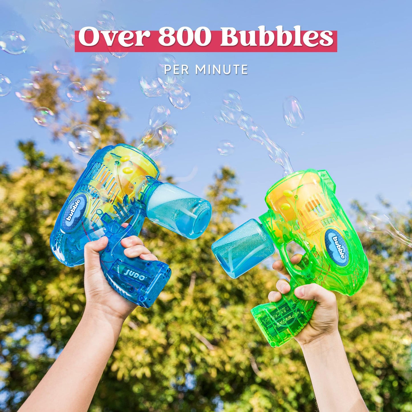 JOYIN 2 Bubble Guns Blaster Kit – Dual Bubble Makers for Parties & Play