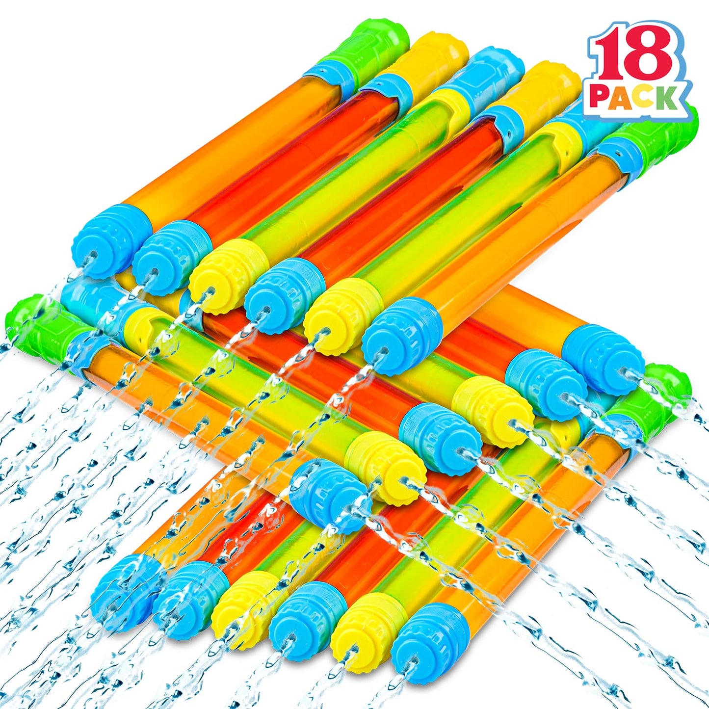 JOYIN 18-Pack 16.5-Inch Water Guns – Bulk Water Blasters for Summer Pool, Beach & Backyard