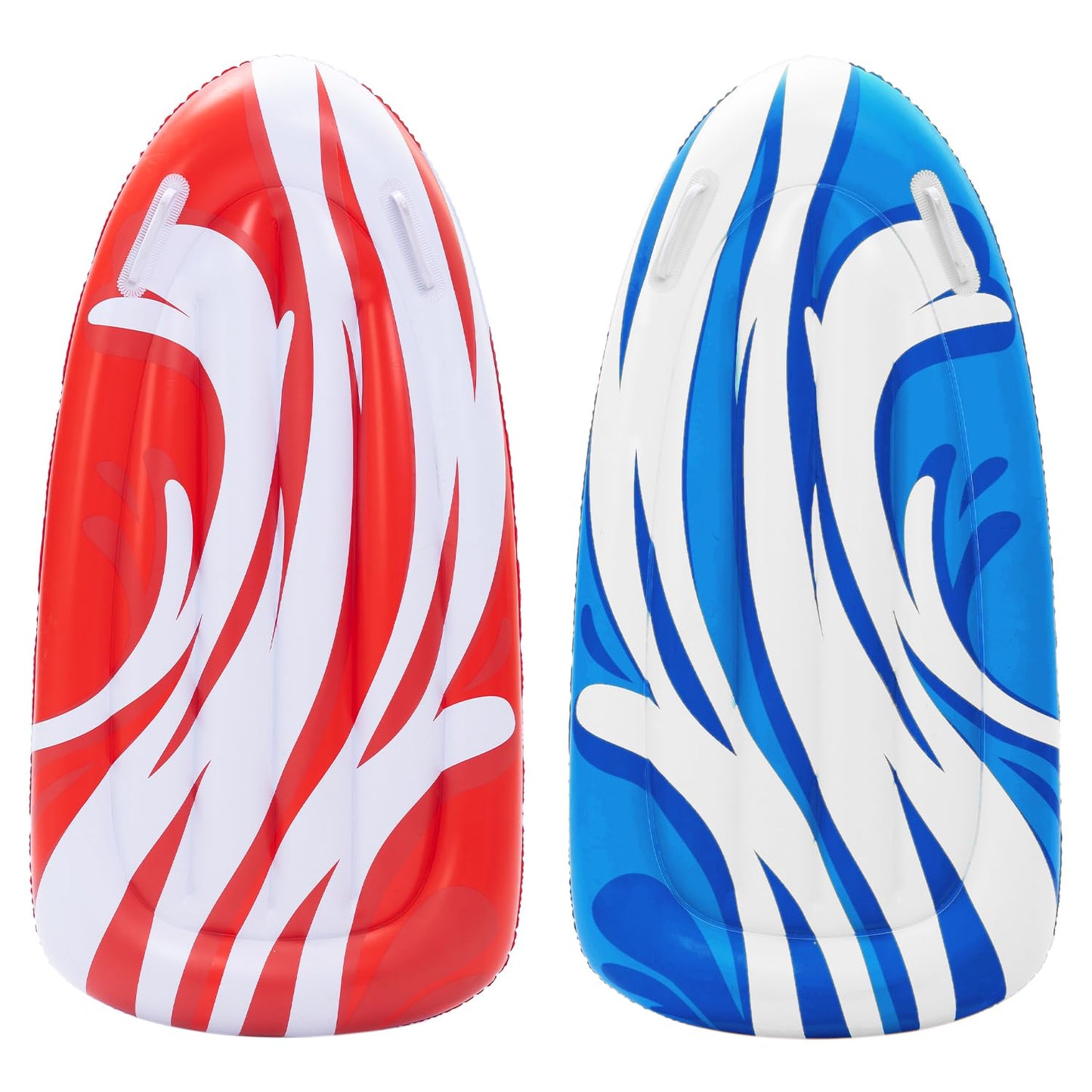 JOYIN 2 Pack Inflatable Body Boards for Pool Learning – Red & Blue Kids Floats