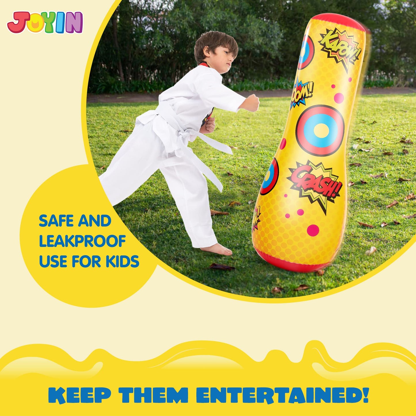 JOYIN 2-Pack Inflatable Bopper 47in – Bounce-Back Kids Punching Bag