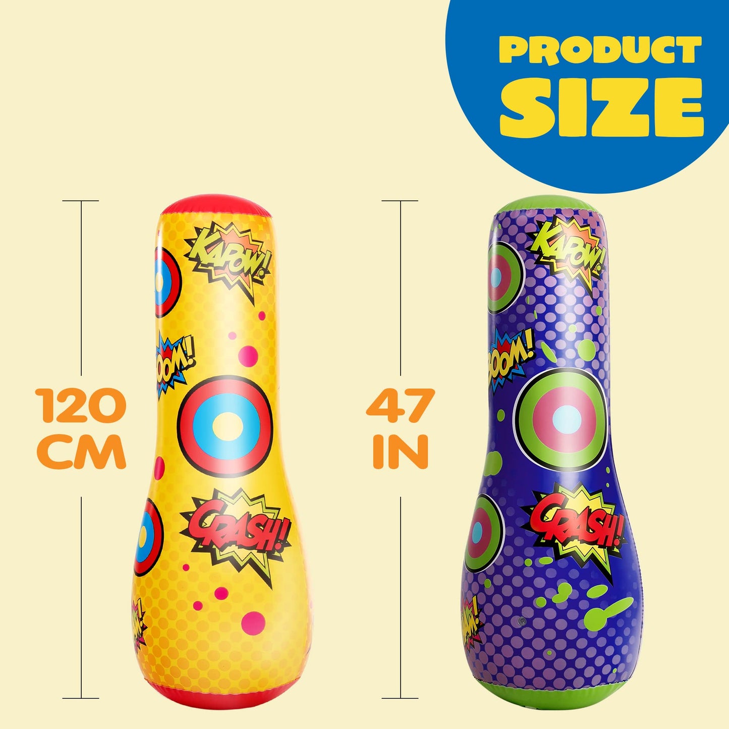 JOYIN 2-Pack Inflatable Bopper 47in – Bounce-Back Kids Punching Bag