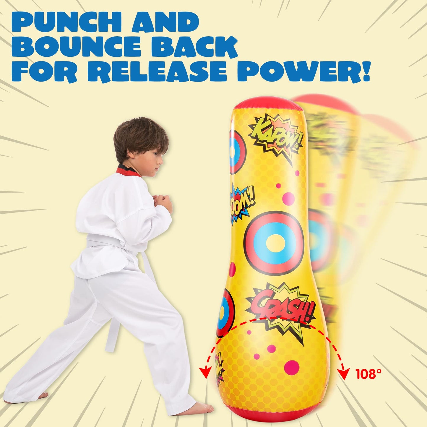 JOYIN 2-Pack Inflatable Bopper 47in – Bounce-Back Kids Punching Bag
