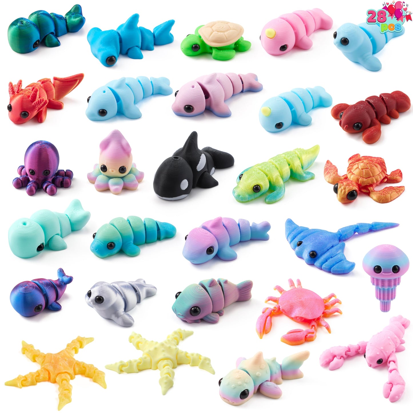 JOYIN 28Pcs Valentines Gift Cards with 3D Ocean Animals – Party Favors & Classroom Exchange