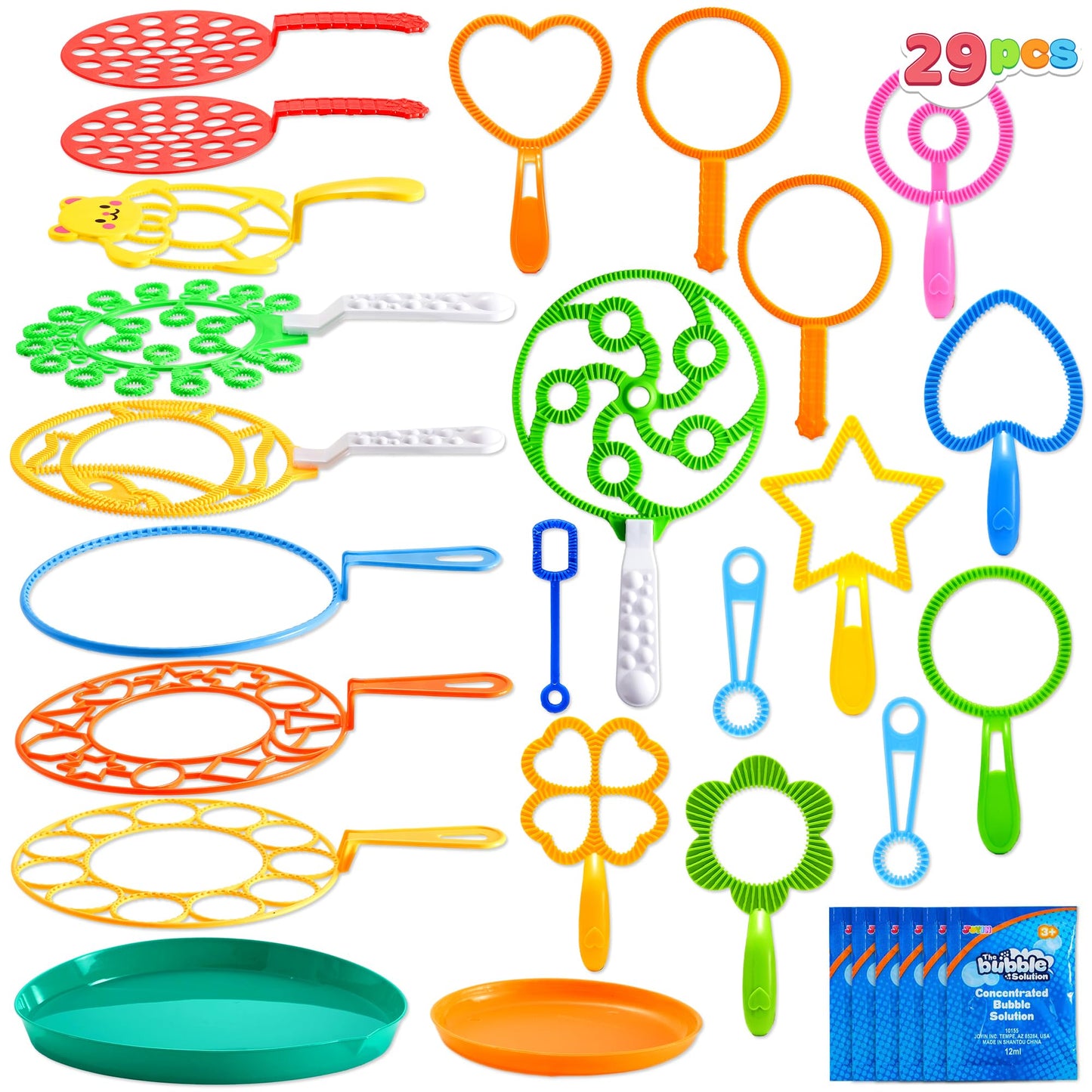JOYIN 29-Pcs Big Bubble Wands Set — Giant Bubbles for Outdoor Play & Parties