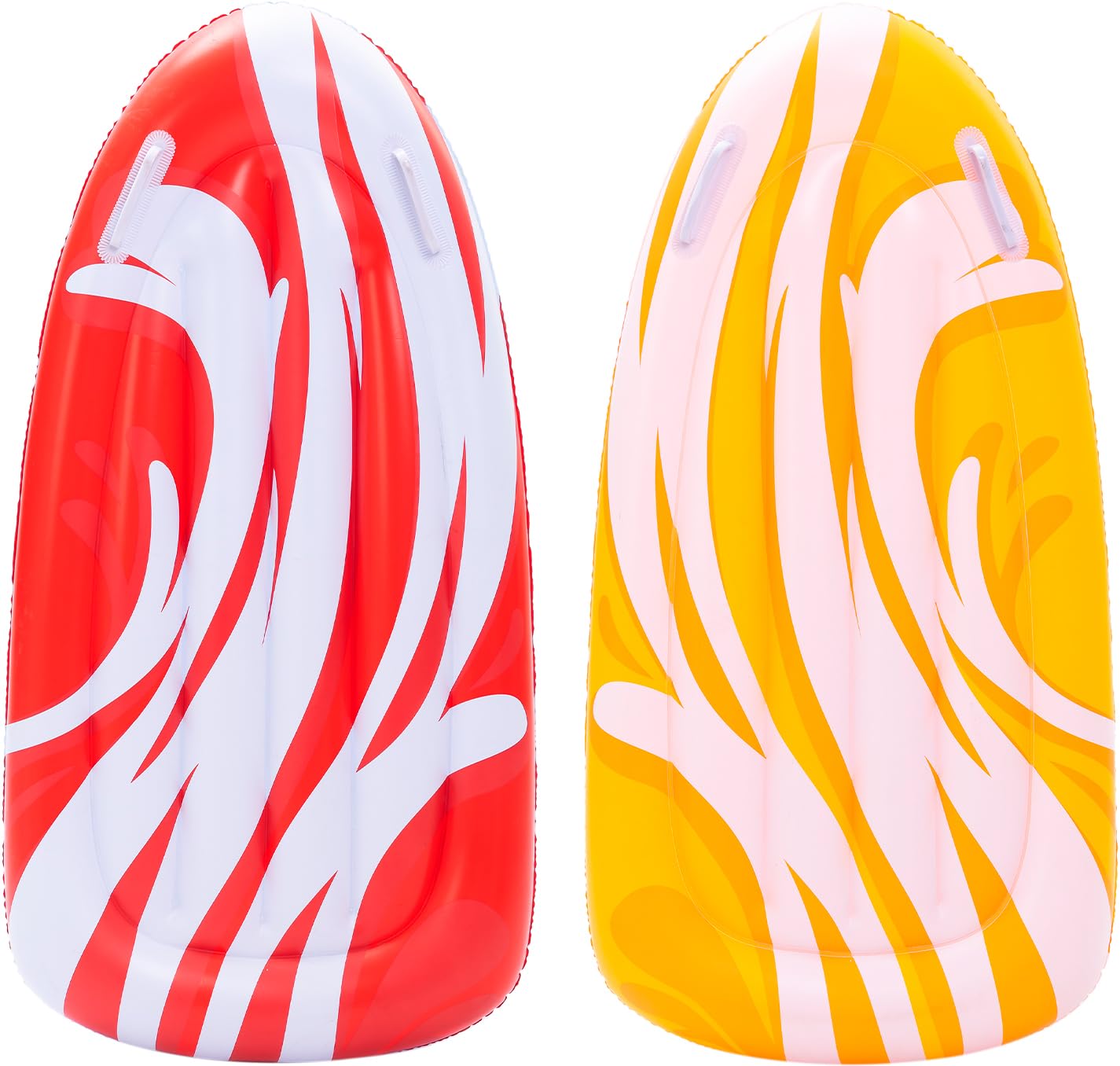 JOYIN 2-Pack Inflatable Body Boards for Pool - Red and Yellow Learn-to-Swim
