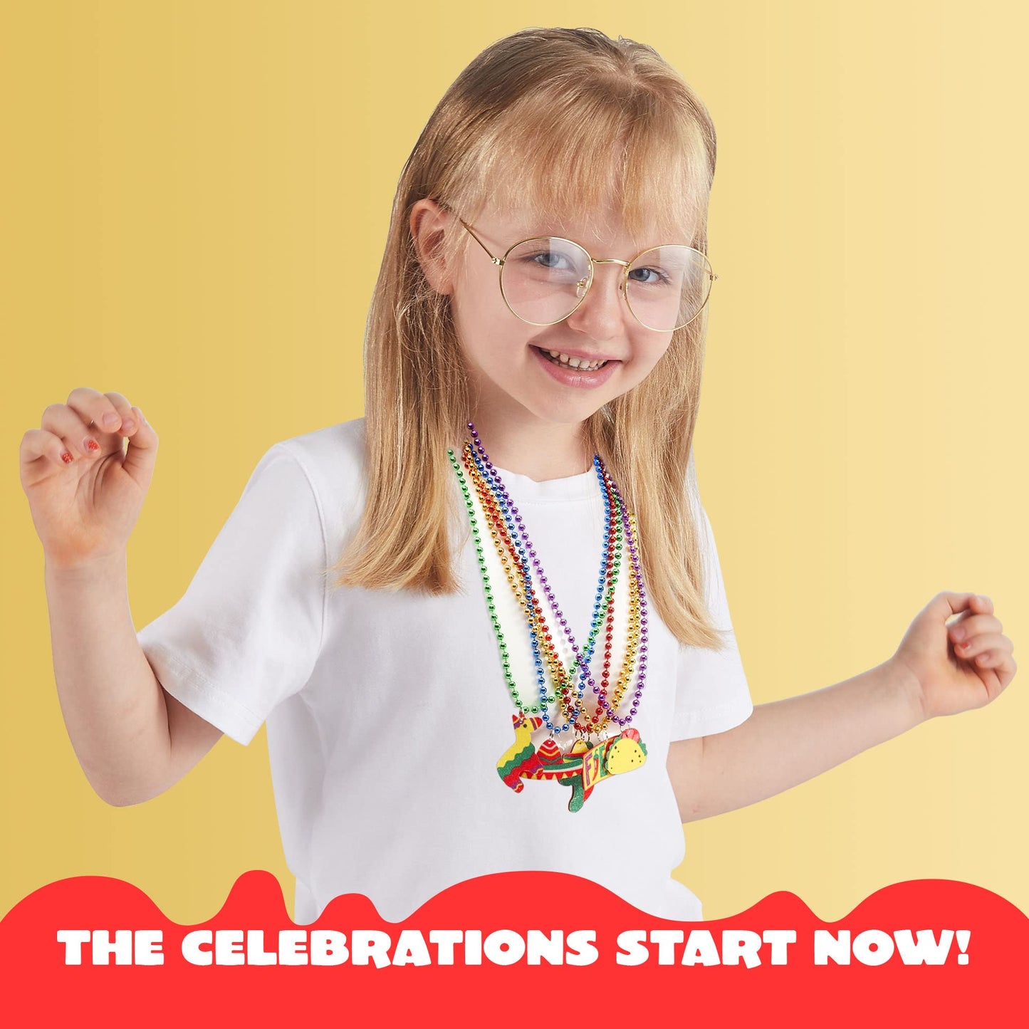 JOYIN 12-Pack Cinco de Mayo Fiesta Necklaces – Party Favors & Photo Props