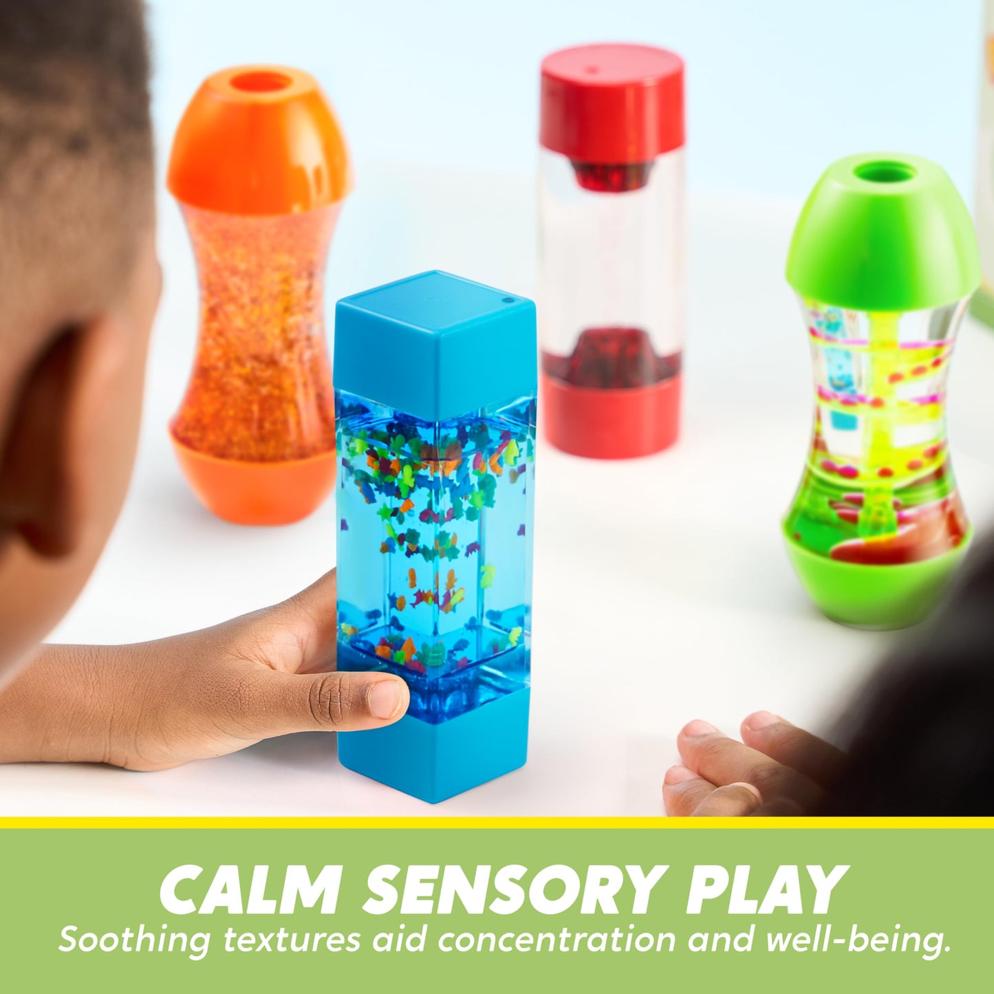 JOYIN 4-Pack Fidget Tubes - Sensory Toys for Kids, Calming & Focus