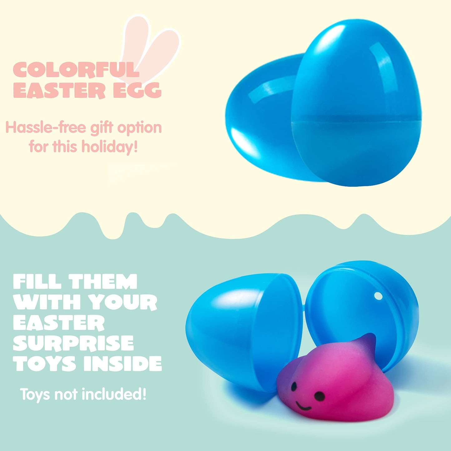 JOYIN 50Pcs Plastic Easter Eggs – 44 Colorful Fillable Eggs + 6 Golden Eggs for Easter Hunt & Party Favors