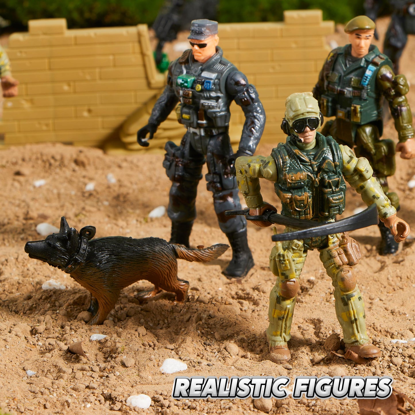 JOYIN 16-Piece Army Men Playset – Realistic 4-Inch Figures with Weapon Gear