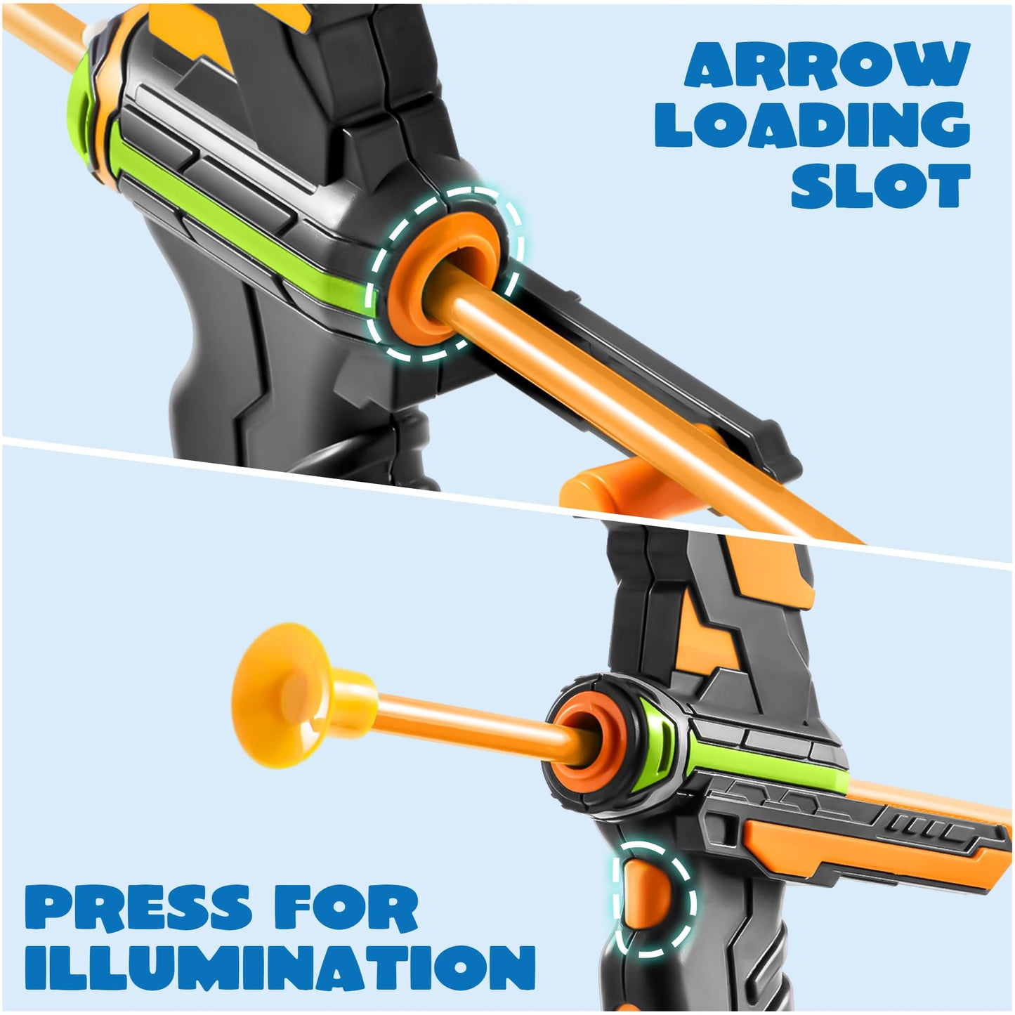 JOYIN Kids Bow and Arrow Set with LED Lights – Safe Outdoor Archery Toy for Ages 6-12