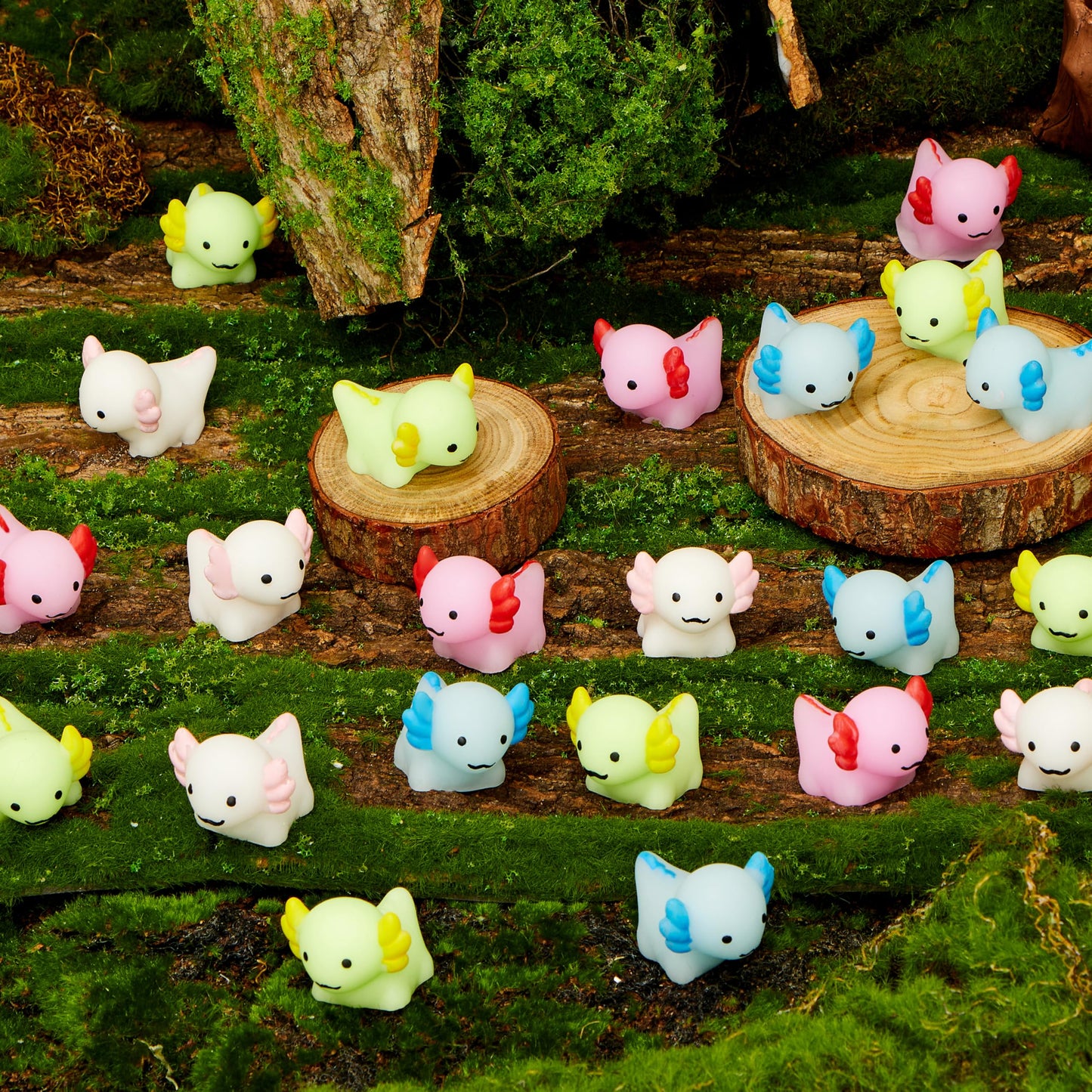 JOYIN 28 Packs Valentines Day Gifts for Kids — Axolotl Mochi Squishy Toys with Cards & Bags