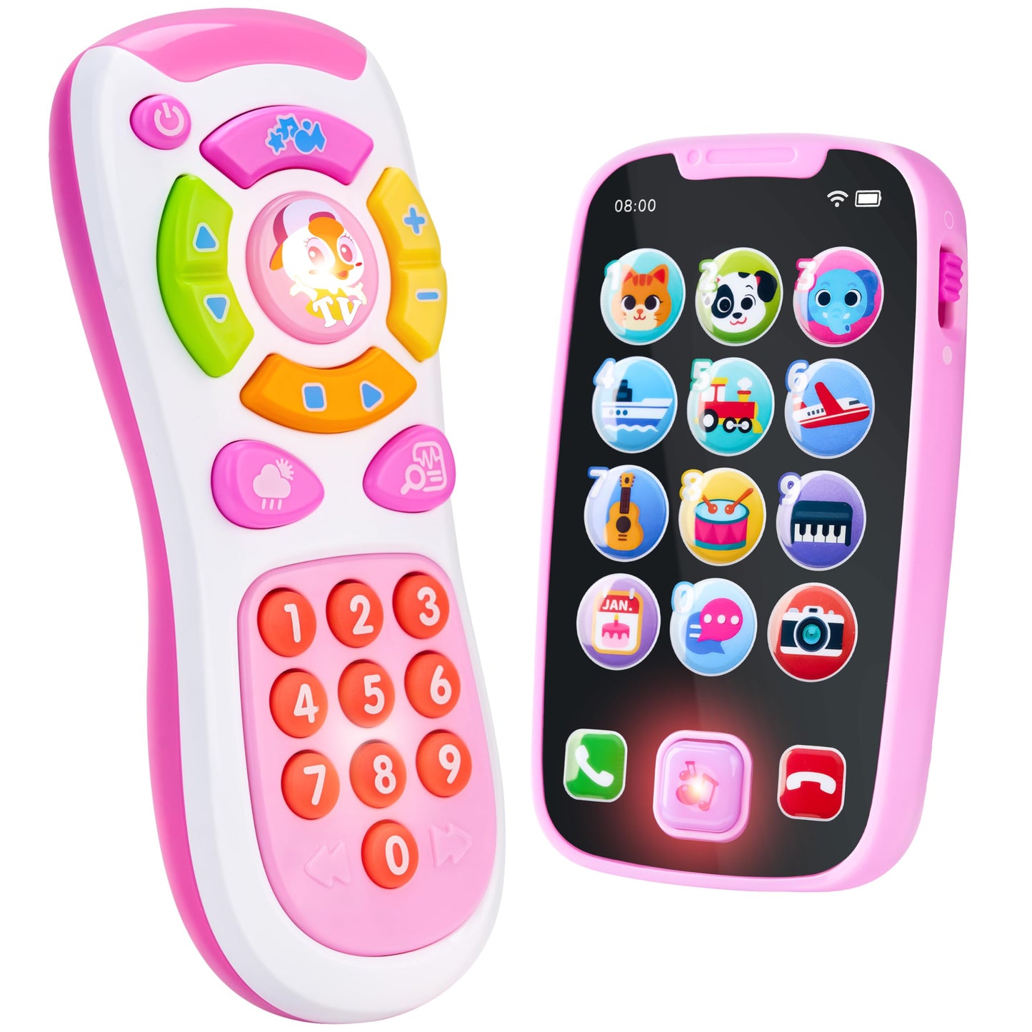 JOYIN Baby Learning Phone & Remote Toy – Pink Musical Smartphone for Toddlers