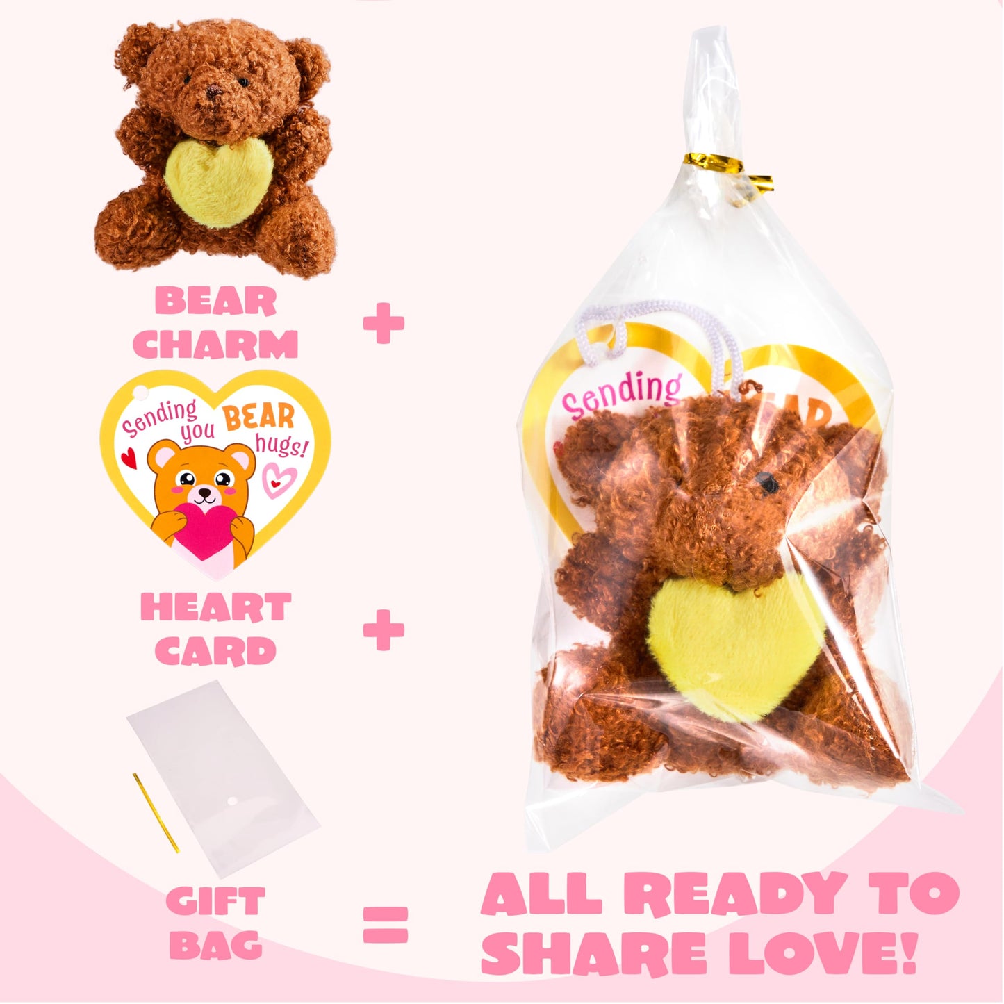 JOYIN 24 Pcs Valentine Bears with Hearts & Cards – Plush Toys for Kids