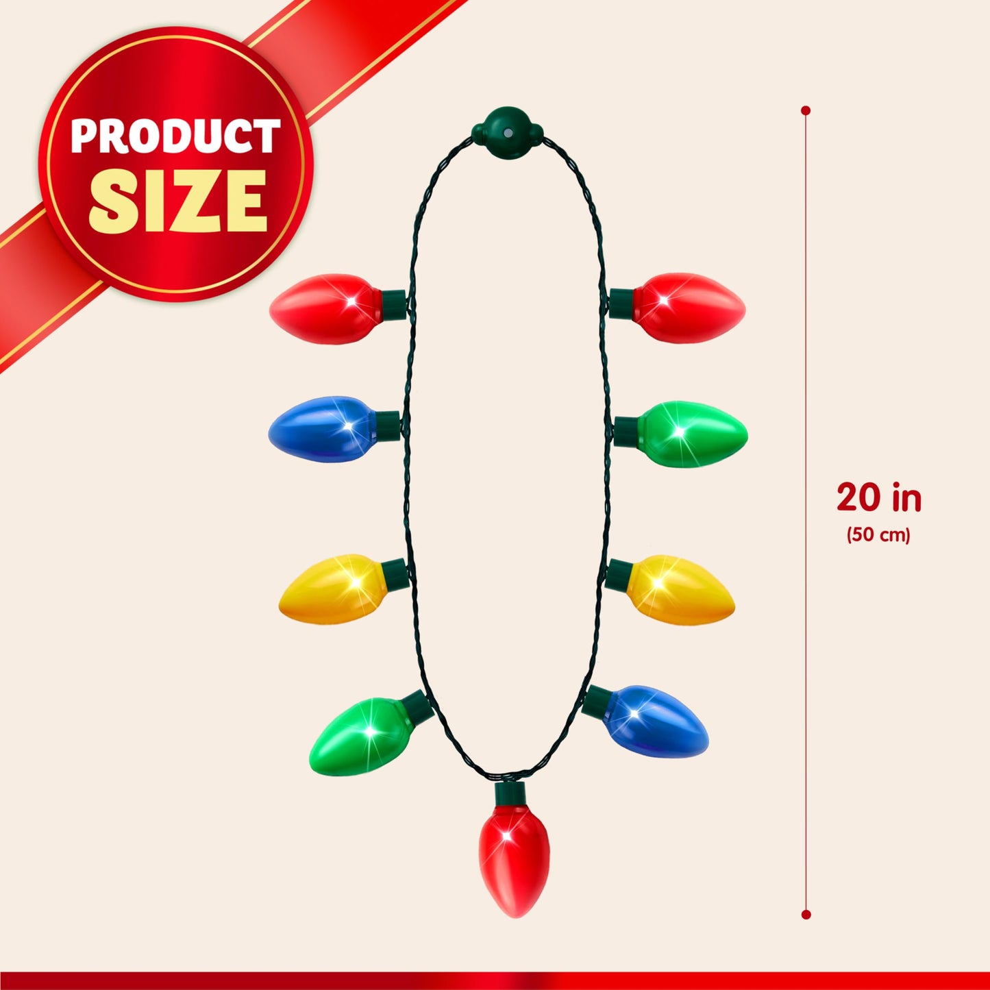 JOYIN 6-Pack Christmas LED Necklaces — 9 Bulbs, 35-Inch, Party Favors