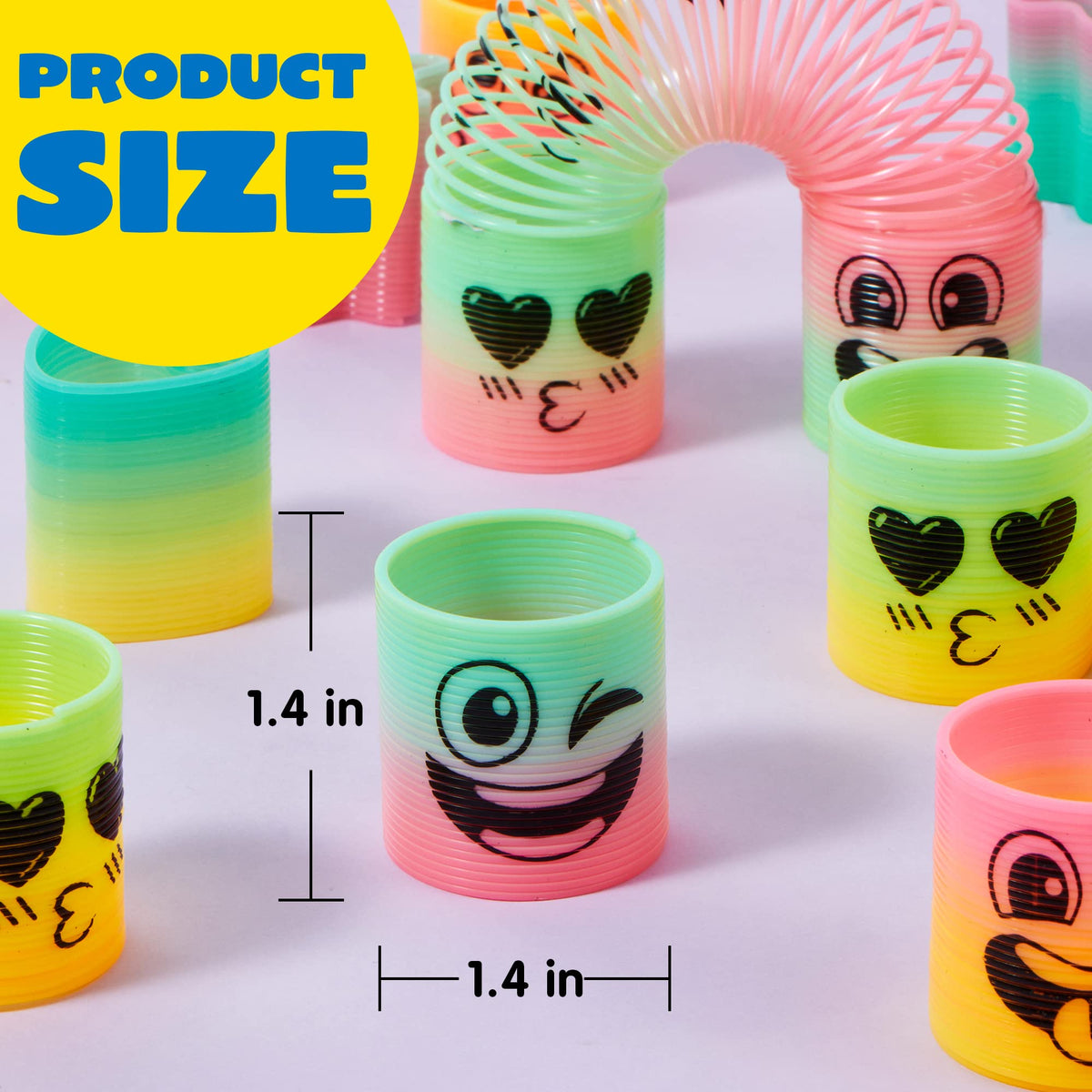 JOYIN 60 Pcs Rainbow Spring Party Favors – Mini Coil Fidget Toys for Party Bags
