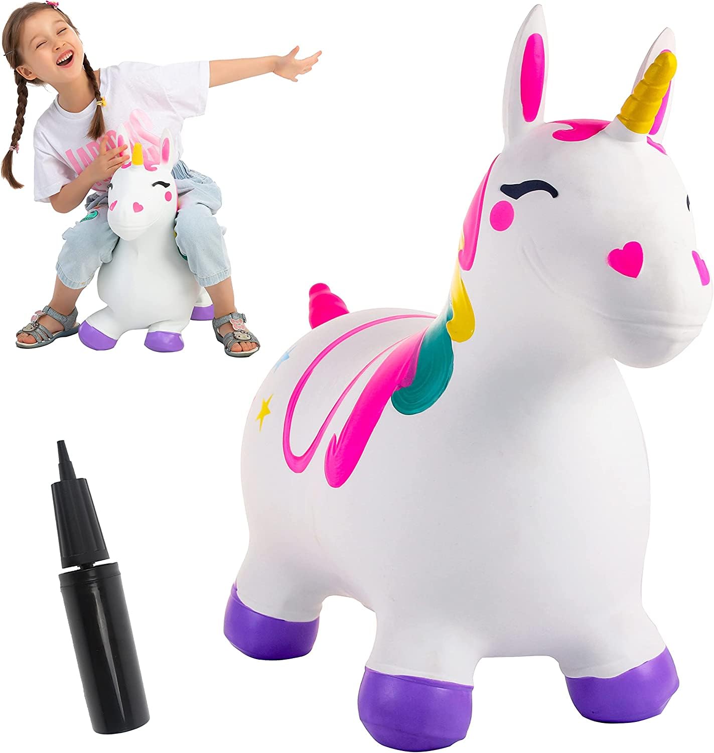 JOYIN Bouncy Unicorn Hopper – Kids Ride-On Toy for Ages 3+ | Indoor & Outdoor Fun