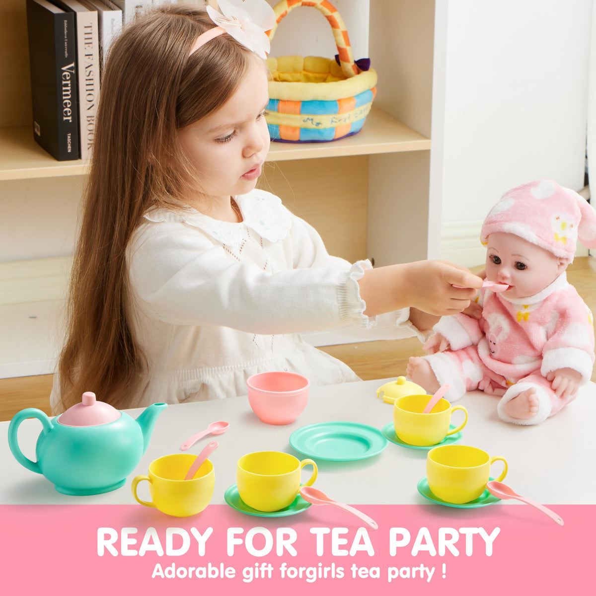 JOYIN 18PCS Pretend Tea Party Set – BPA Free, Phthalates Free | Kids Tea Party Toy Set by JOYIN