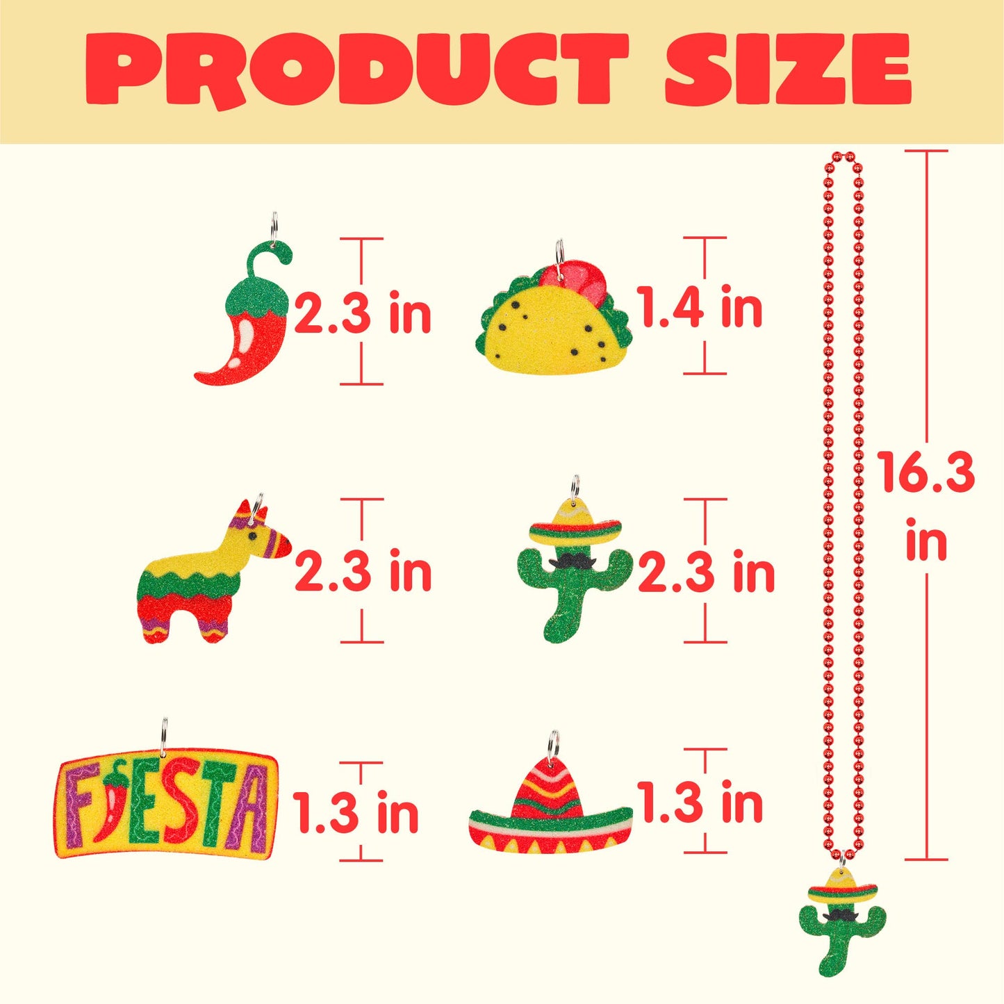JOYIN 12-Pack Cinco de Mayo Fiesta Necklaces – Party Favors & Photo Props