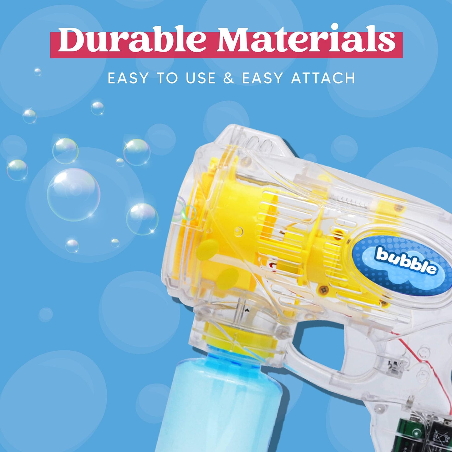 JOYIN 3 Packs Bubble Guns with 3 Solutions – Automatic Bubble Blower for Kids