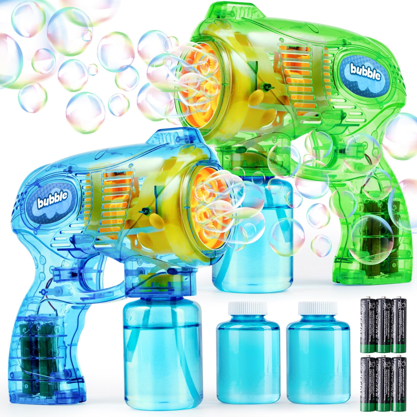 JOYIN 2 Bubble Guns Blaster Kit – Dual Bubble Makers for Parties & Play