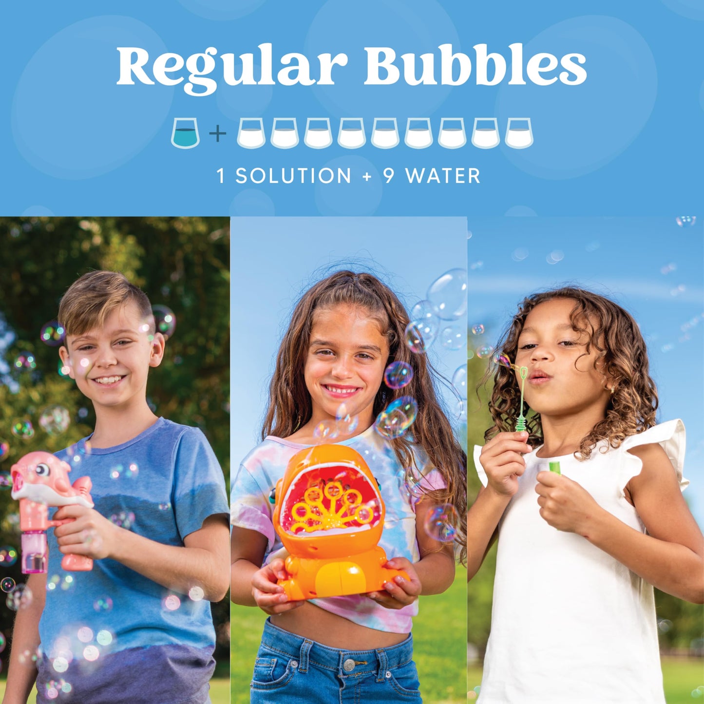 JOYIN 3-Pack 32 oz Bubble Solution Refills – Up to 7.5 Gallons for Bubble Machines