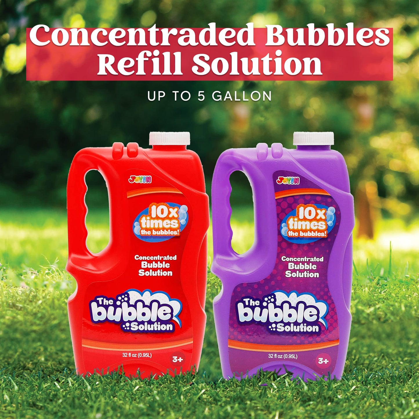 JOYIN 64 oz Bubble Solution Refill — 2 Bottles for Bubble Machines, Wands & Guns