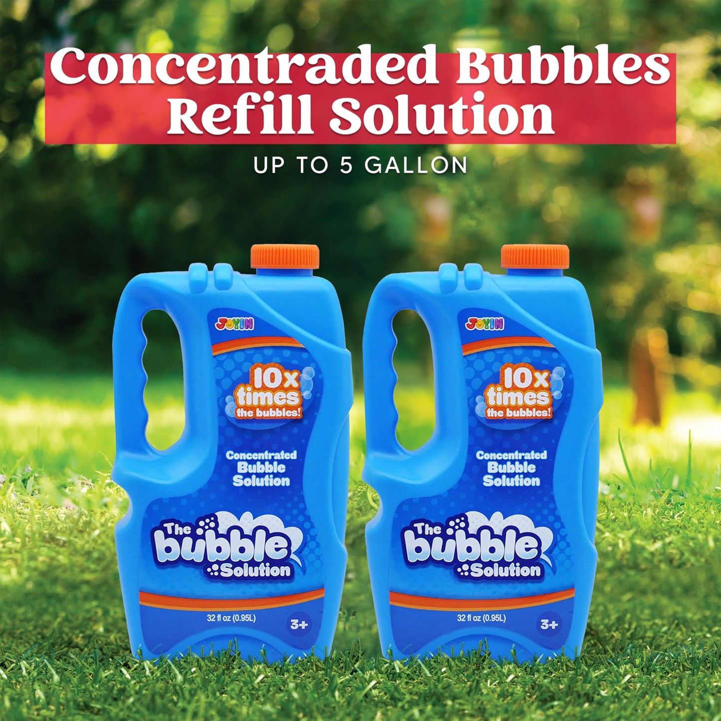 JOYIN 64oz Bubble Refill — 2 Bottles for Bubble Machines & Toys
