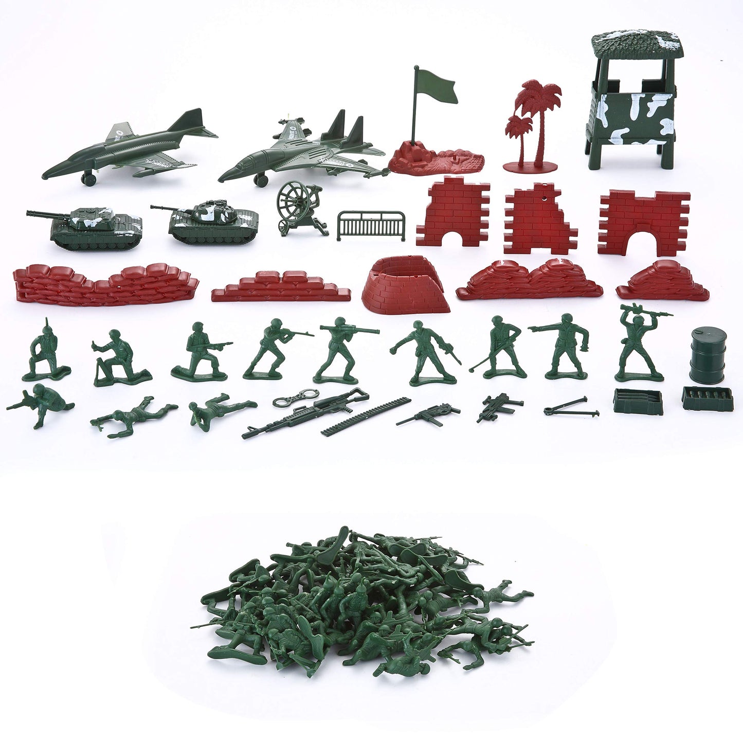 JOYIN 164-Piece Military Soldier Playset – Deluxe Battle Group with Vehicles