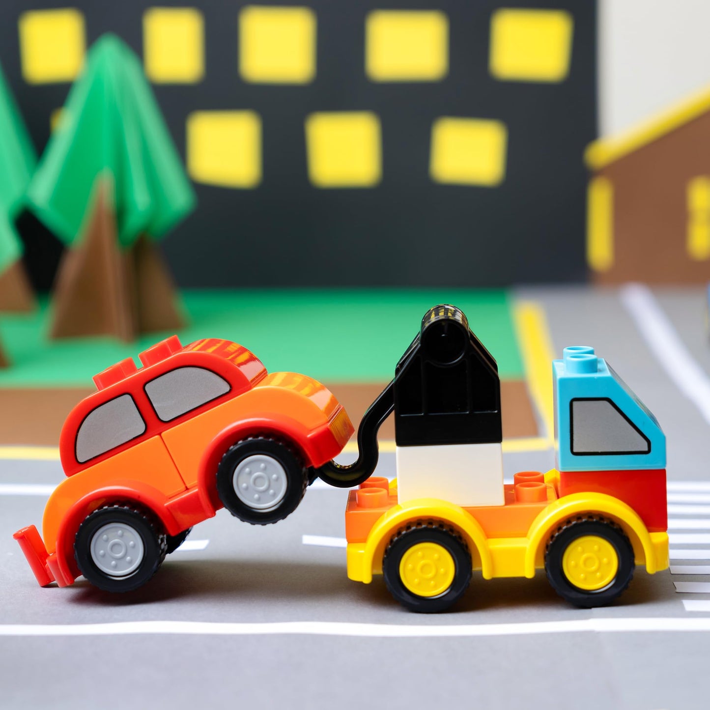 JOYIN 80Pcs Toddlers Car Building Blocks Set – 12 Vehicles, Build Your Own Toy Cars, Compatible with Brand Name Bricks