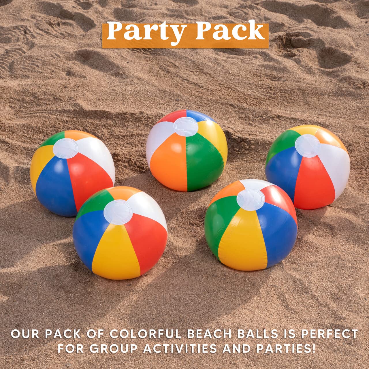 JOYIN 12-Pack 16-Inch Inflatable Beach Balls - Rainbow Bulk for Pool & Beach Parties