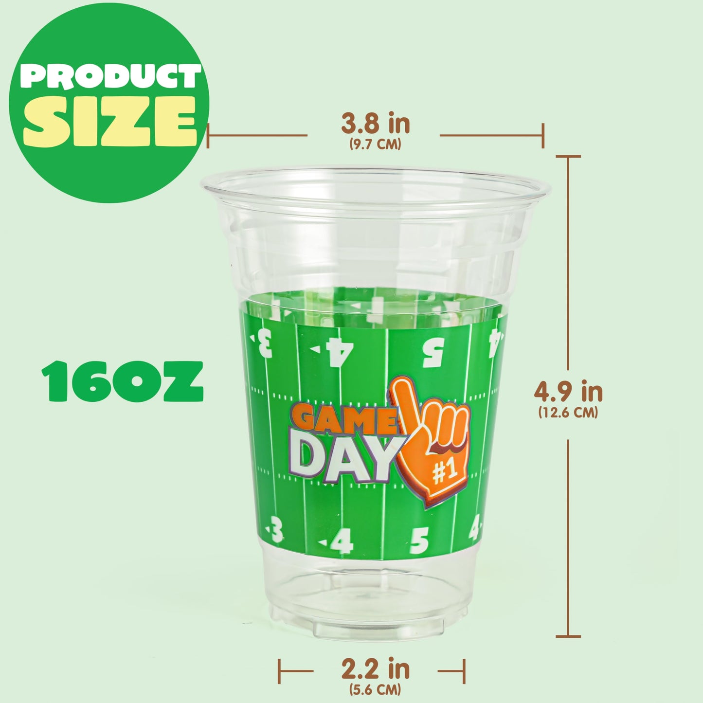 JOYIN 24-Pack 16oz Football Plastic Cups – Disposable Bulk for Sports Parties & Football Party Decor