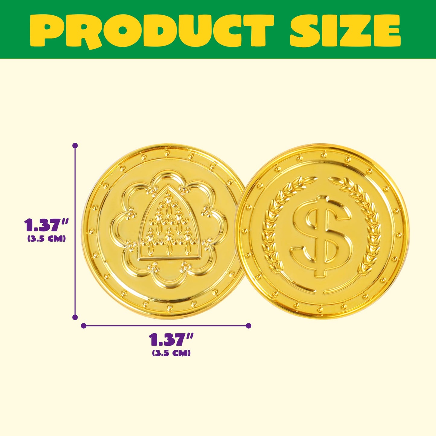 JOYIN 100 PCS St. Patrick's Day Coins – Plastic Gold Doubloons for Treasure Hunts, Party Favors & Decor