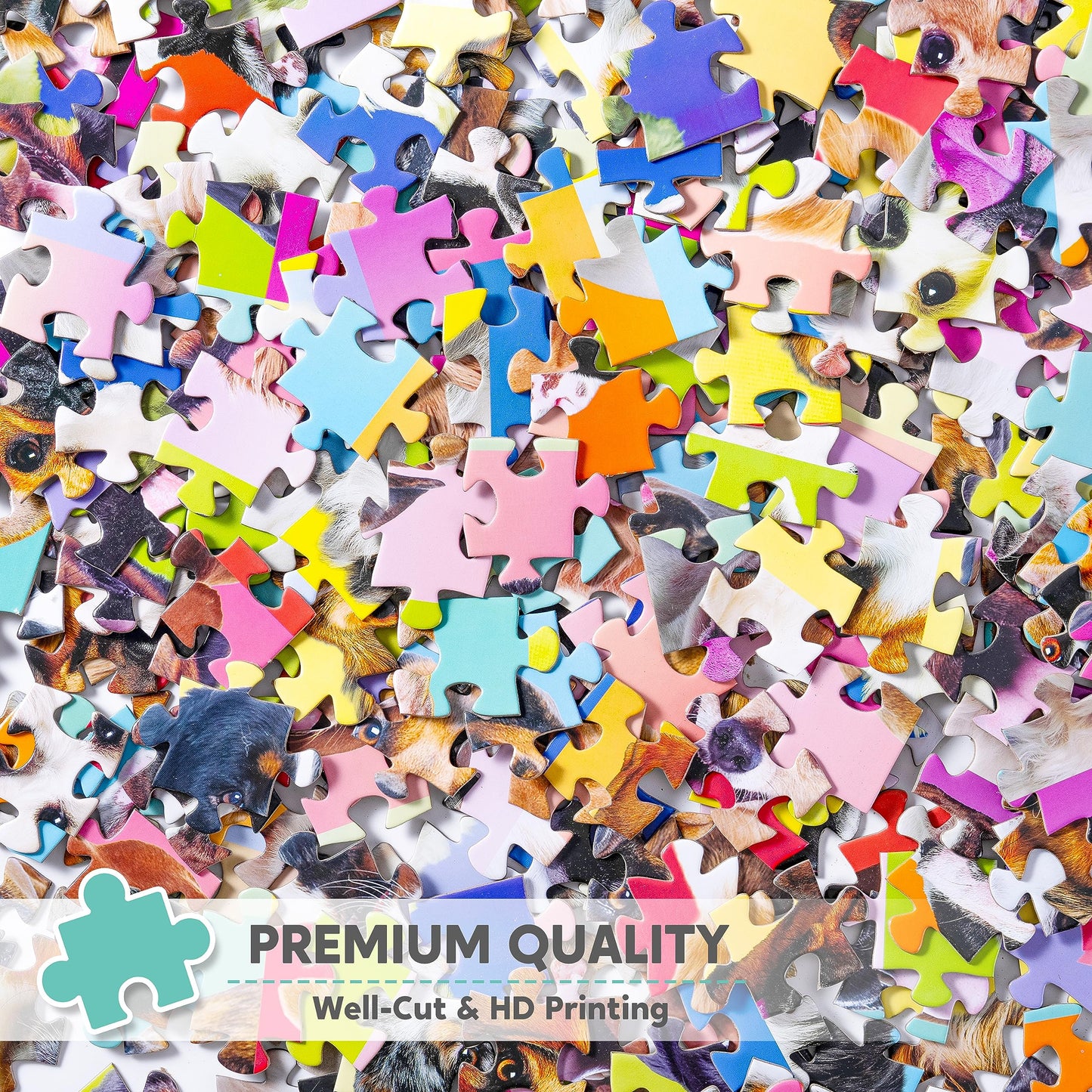 JOYIN 300-Piece Multicolor Dog Puzzle – Large 27.6 x 19.7 in Jigsaw for Kids & Adults