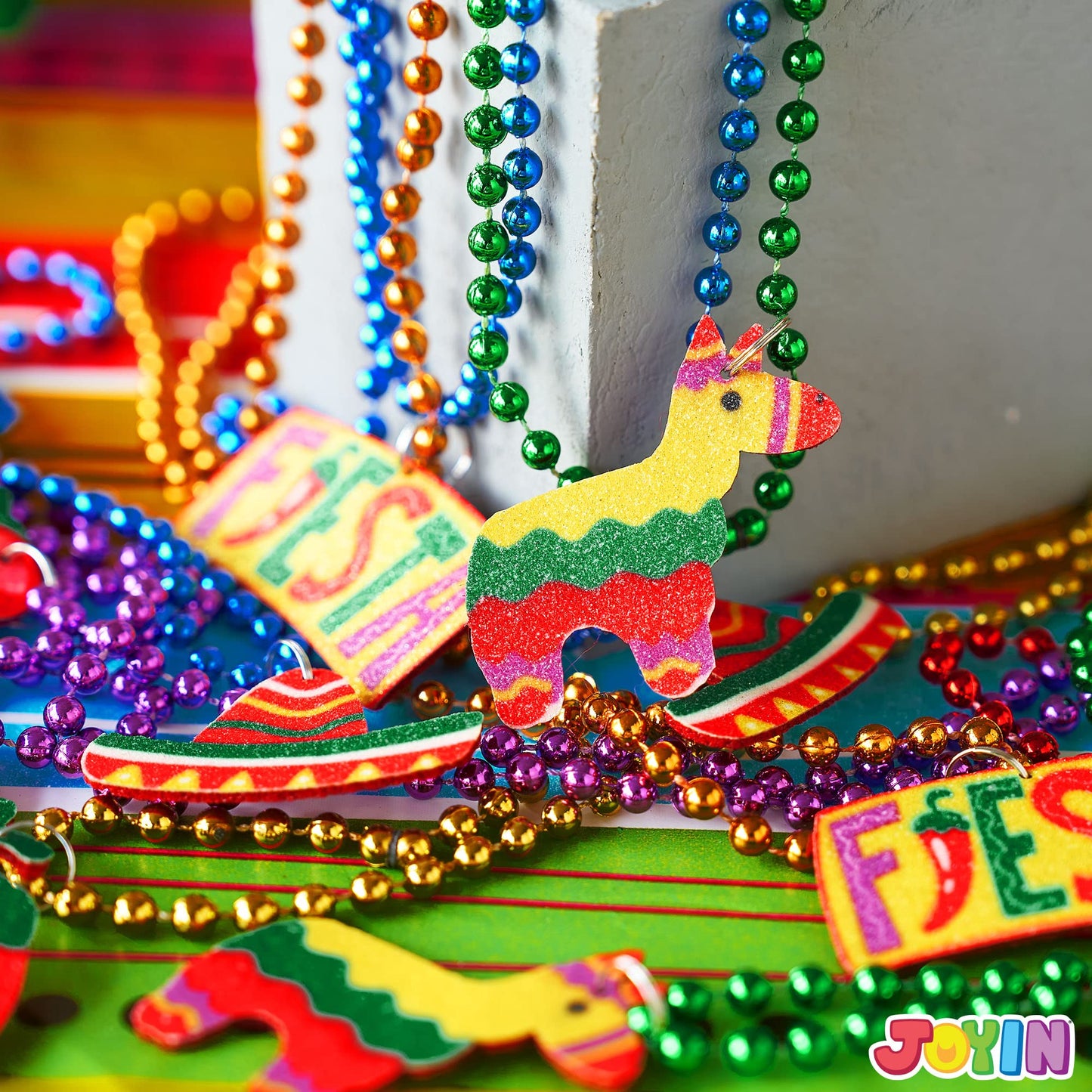 JOYIN 12-Pack Cinco de Mayo Fiesta Necklaces – Party Favors & Photo Props