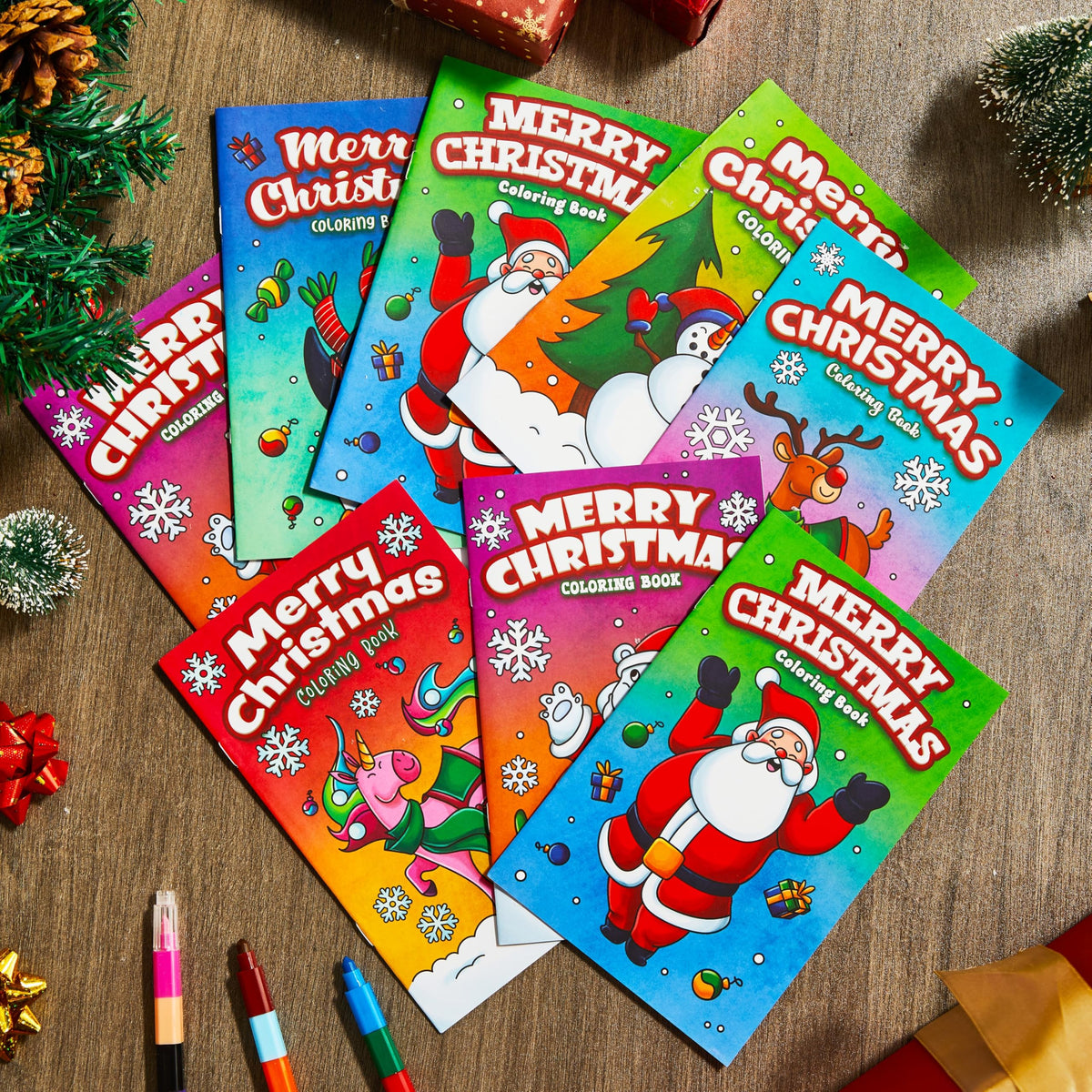 JOYIN 24 Pcs Christmas Coloring Books Bulk – 6 Covers, 12-Page Kids Activity Books for Holidays