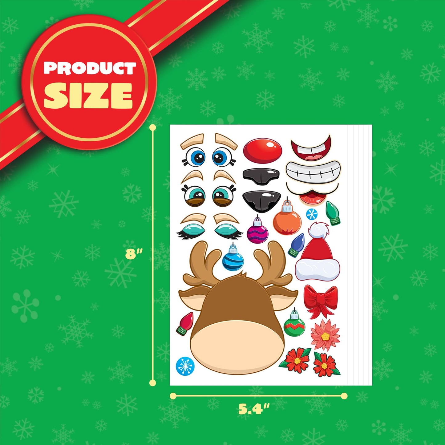 JOYIN 24 Pcs Christmas Make-a-face Stickers – Create Elf, Santa, Snowman & More