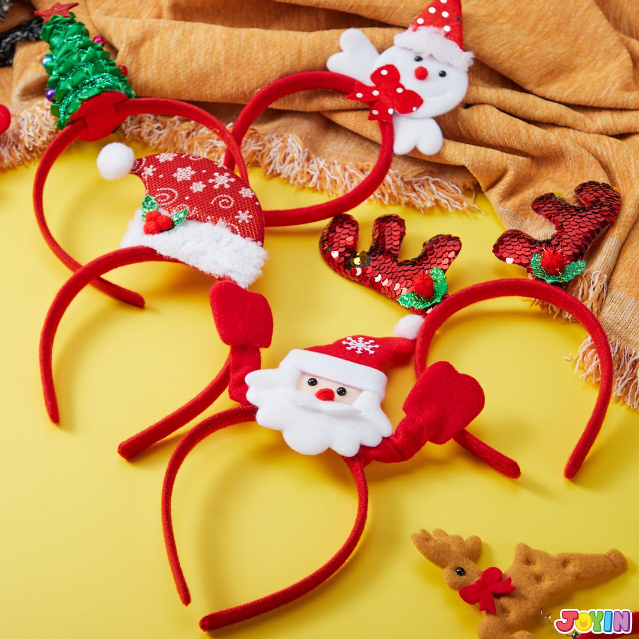 JOYIN 14 PCS Christmas Headbands Set – 14 Unique 3D Designs for Kids, Women, and Men