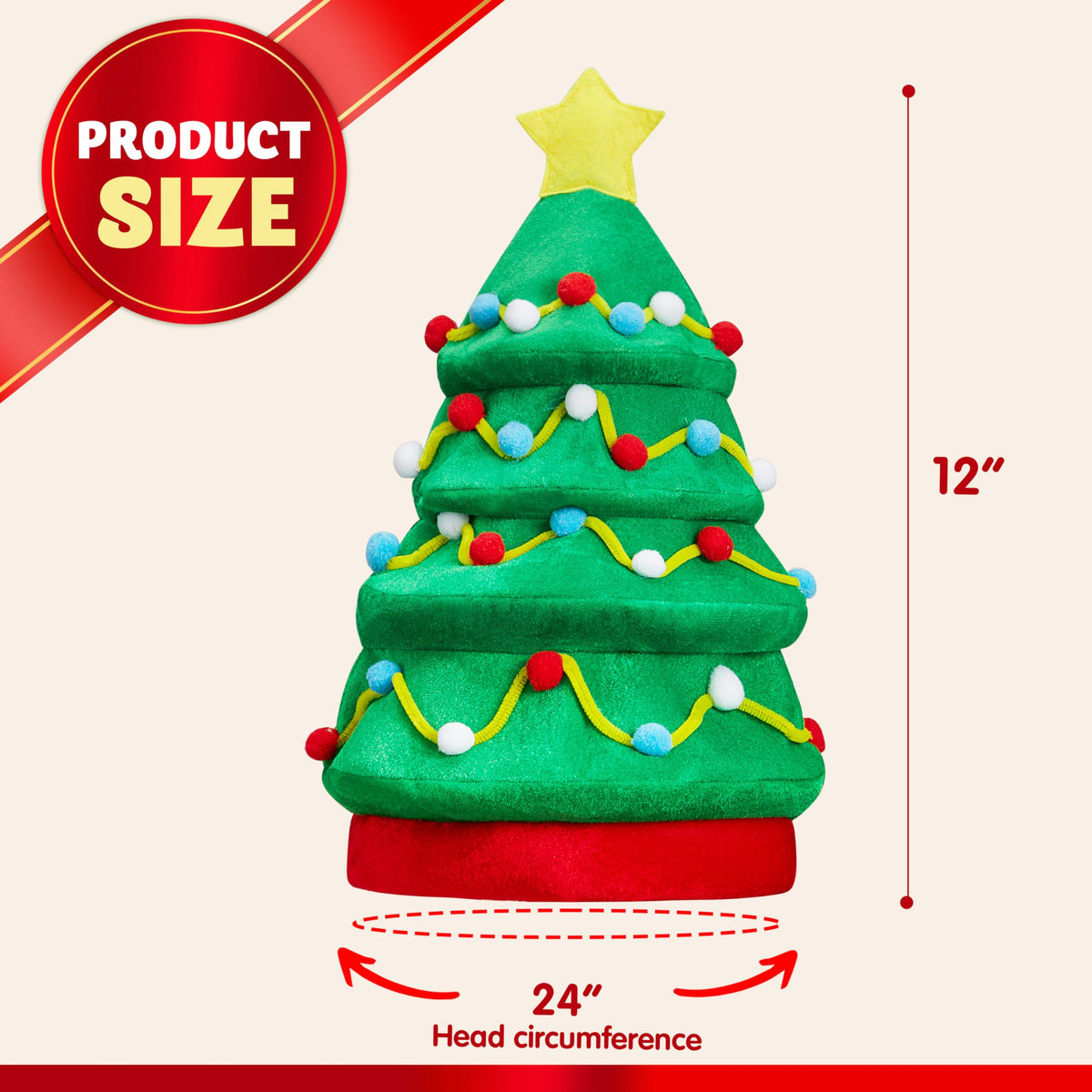 JOYIN Christmas Tree Hat for Women & Men – Festive Plush Costume Accessory