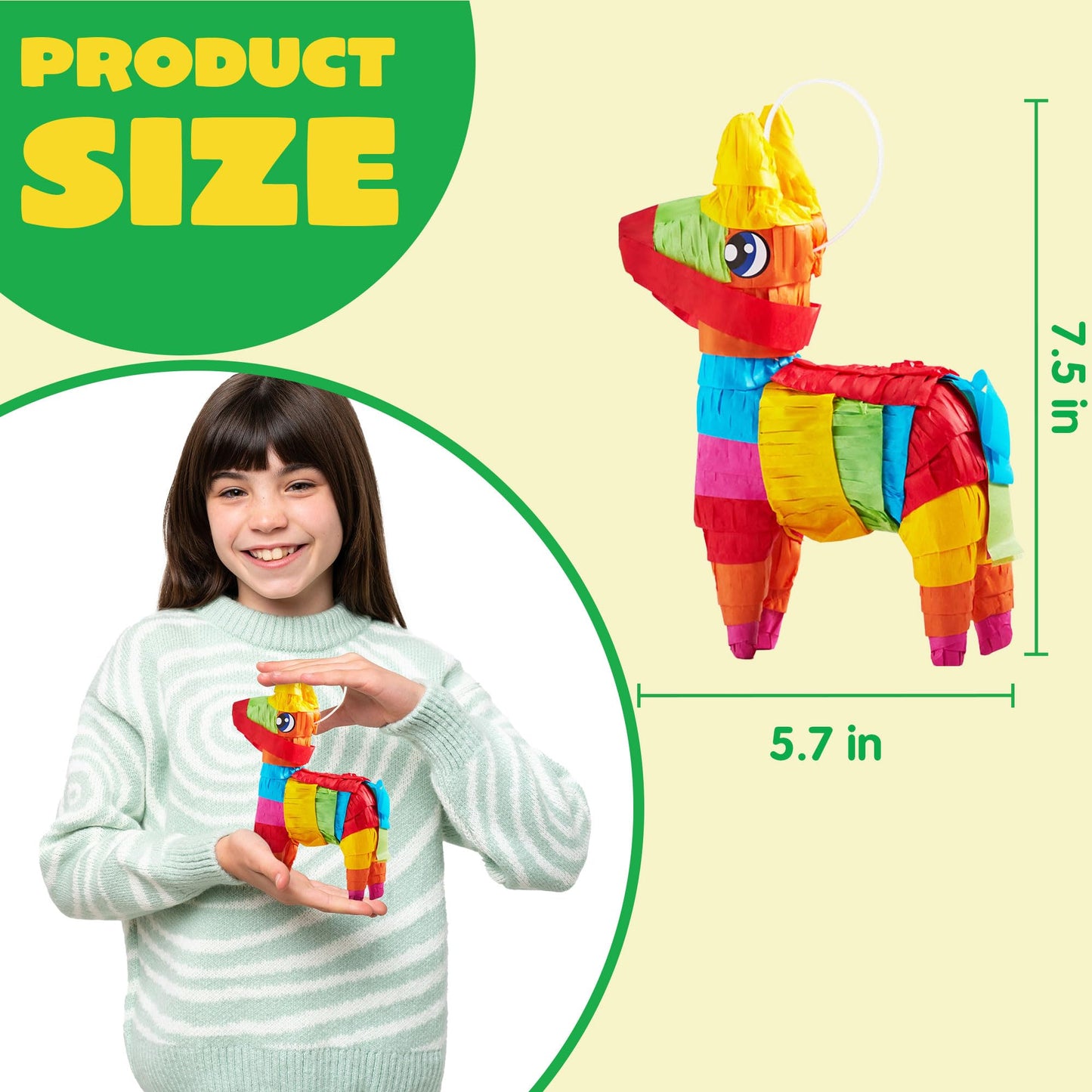 JOYIN Cinco De Mayo 8 Pcs Mini Donkey Pinatas – Rainbow Color, 5.7 x 7.5 in