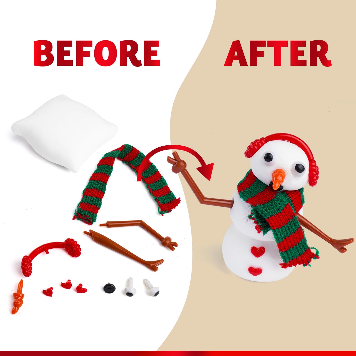 JOYIN Christmas Build a Snowman Craft Kit – 3 Pack DIY Snowman Set