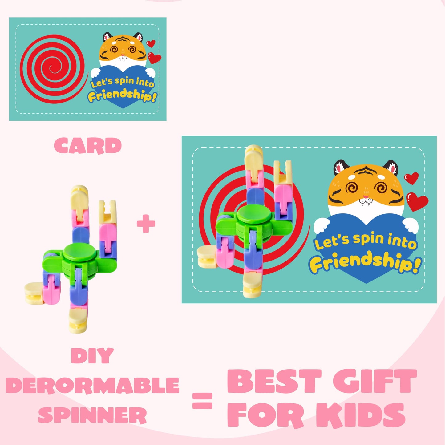 JOYIN 30-Pack Valentine’s Day Fidget Spinners with 6 Gift Card Designs