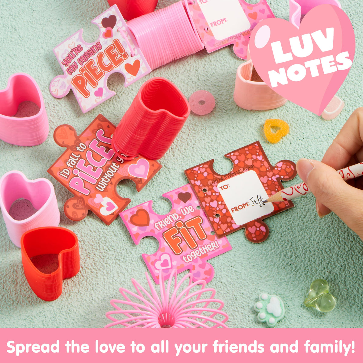 JOYIN 30-Pack Valentine Heart Coil Springs – Fidget Toys for Kids, Classroom Prizes