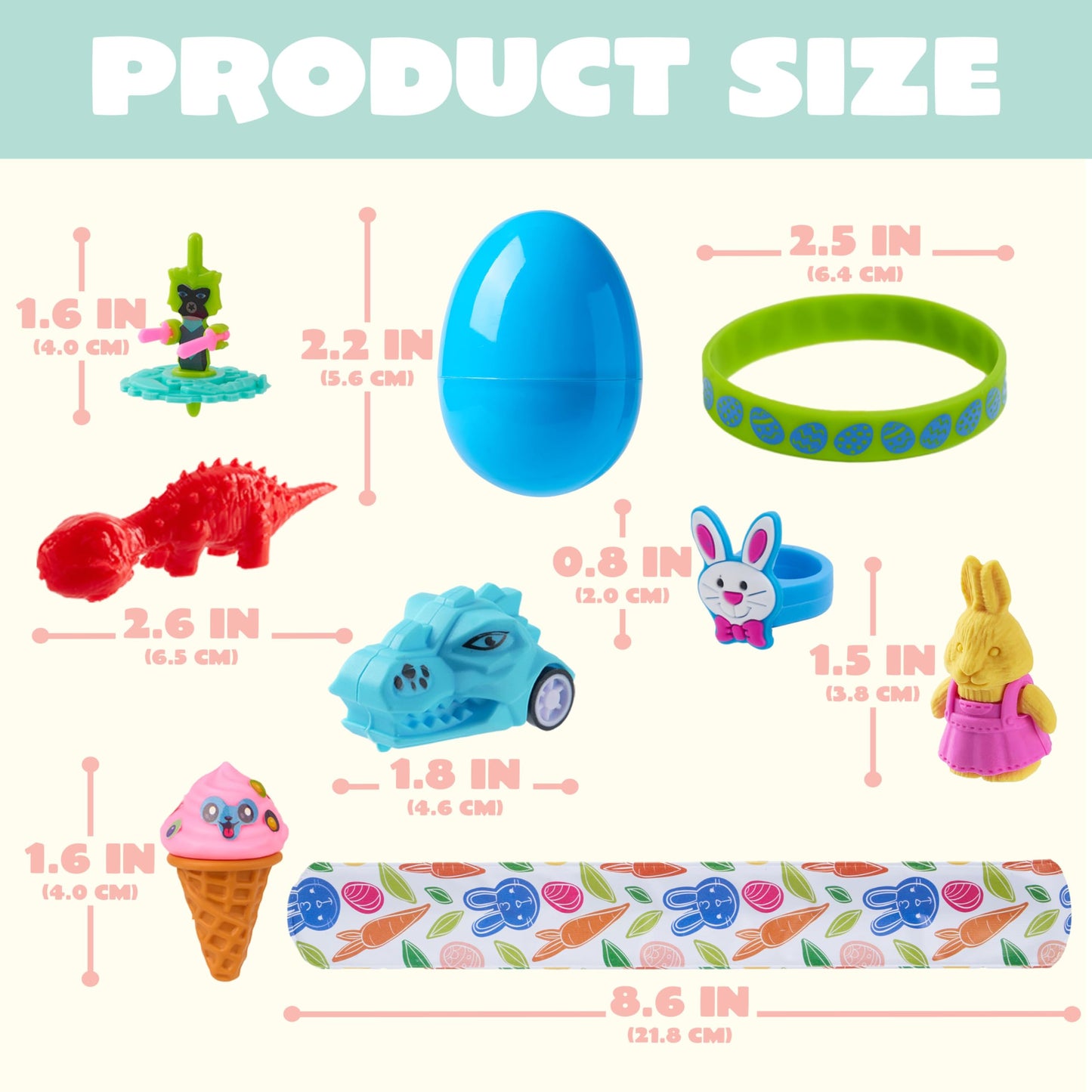 JOYIN 200 Pcs Prefilled Easter Eggs with Assorted Toys & Stickers Inside | Easter Egg Hunt Favors