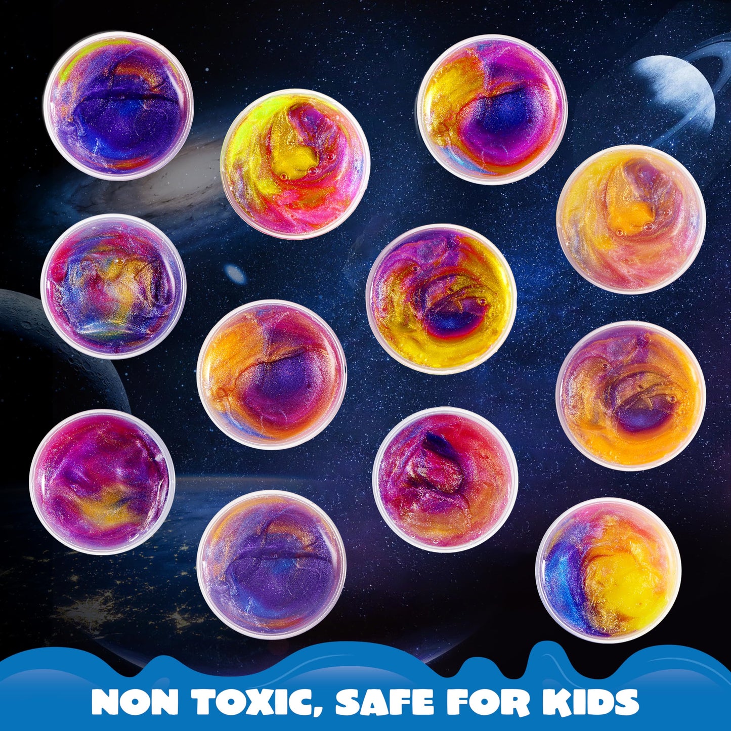 JOYIN Galaxy Slime Cup Party Favors – 36 Pack, Stretchy, Non-Sticky & Mess-Free