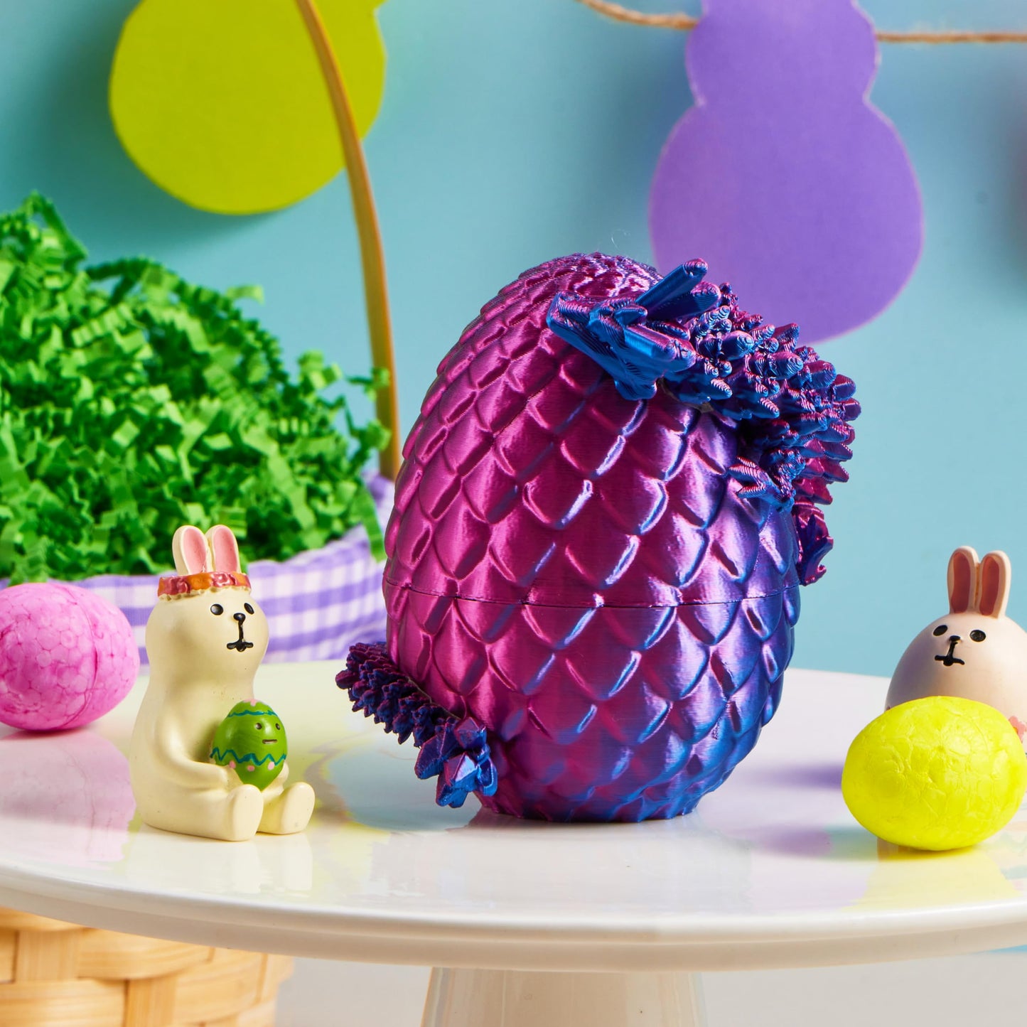 JOYIN 3D Printed Dragon Egg — 12-inch Laser Purple Dragon Inside | Easter Toys & Classroom Prizes