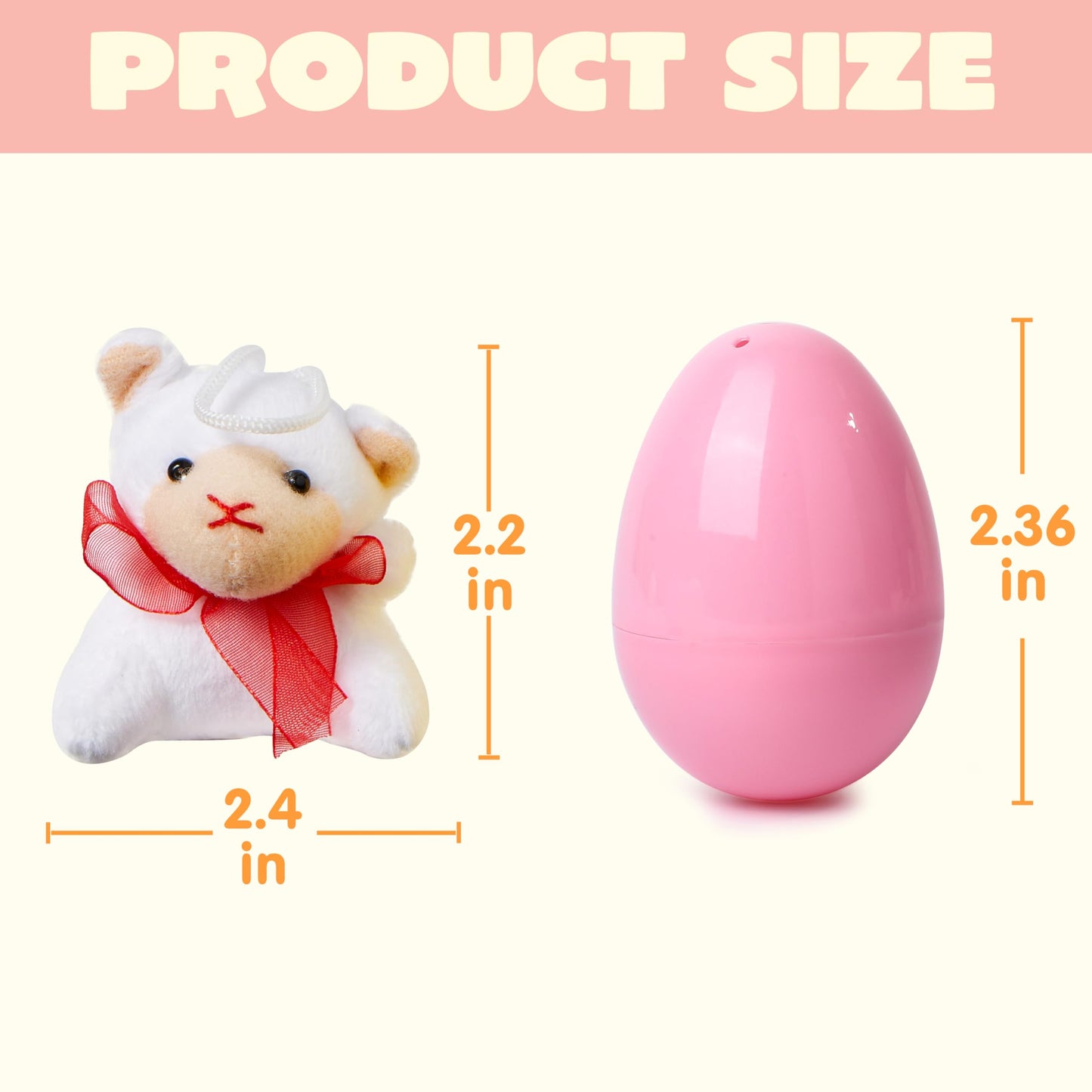 JOYIN 24-Pack Prefilled Easter Eggs with Mini Plush Toys