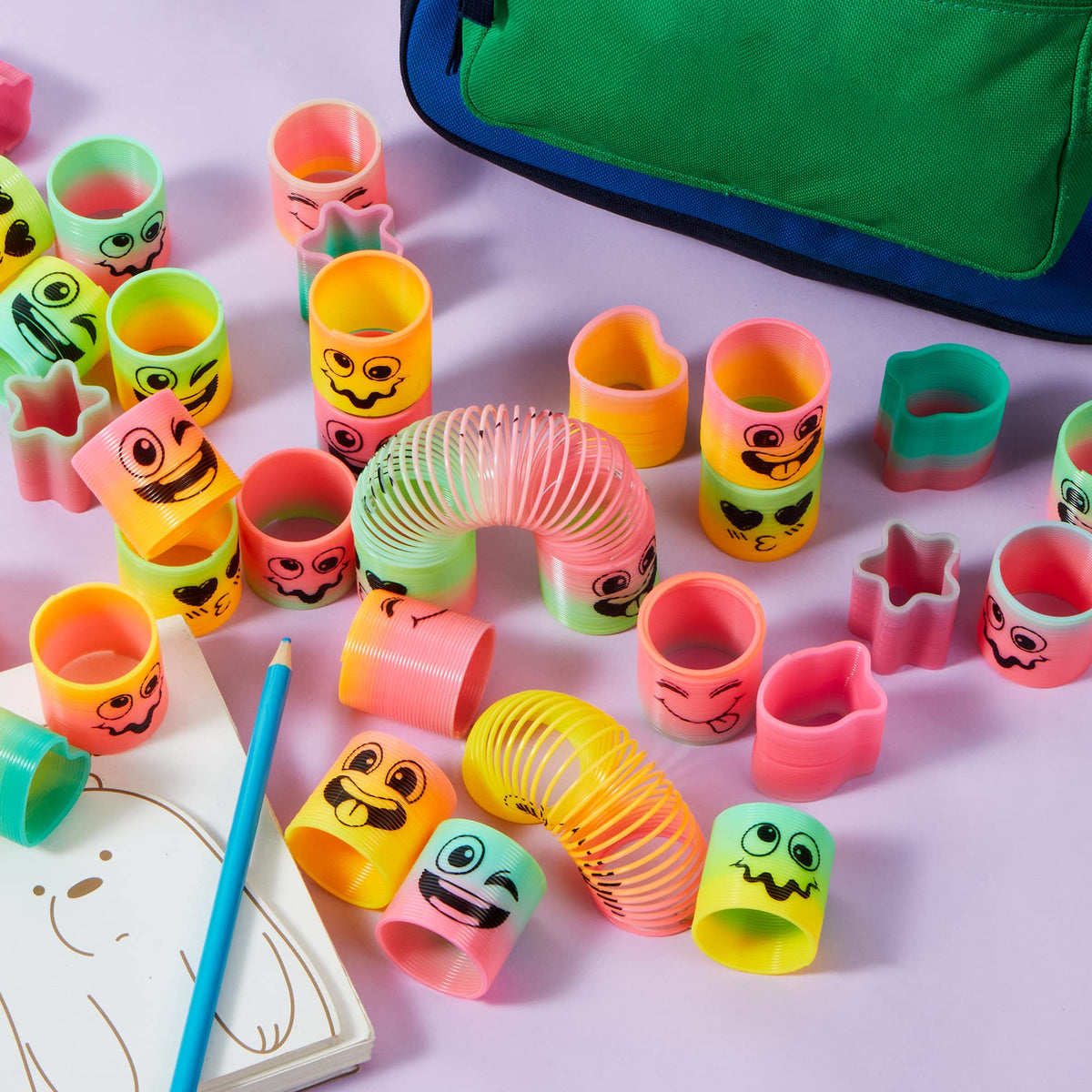 JOYIN 60 Pcs Rainbow Spring Party Favors – Mini Coil Fidget Toys for Party Bags