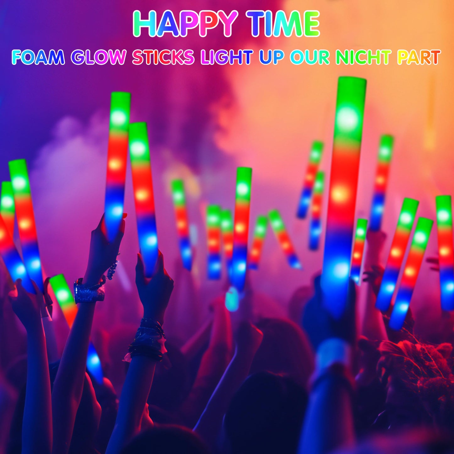 JOYIN 42 PCS LED Light Up Foam Sticks – 3 Modes for Party Favors