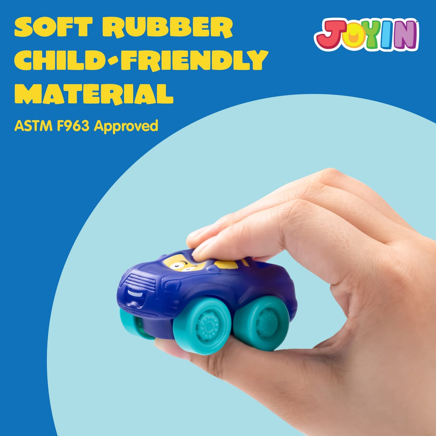 JOYIN Cartoon Cars Bath Toys — Soft Rubber Mini Vehicles for Toddlers